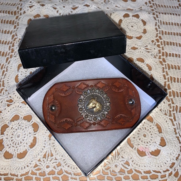 Genuine Leather Western Style Hair Barette-NEW! - Picture 4 of 16